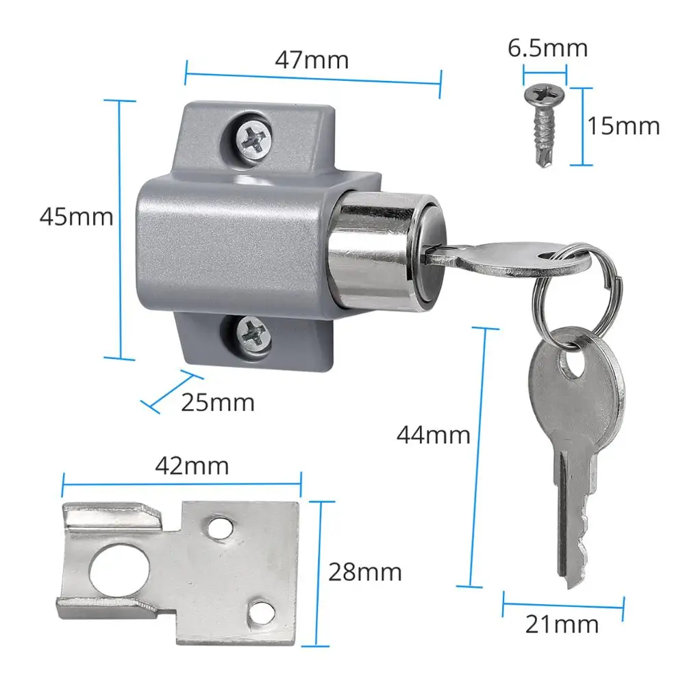 Proster 4 шт. на сдвигающуюся дверь замок окно серебряные раздвижные дверные замки