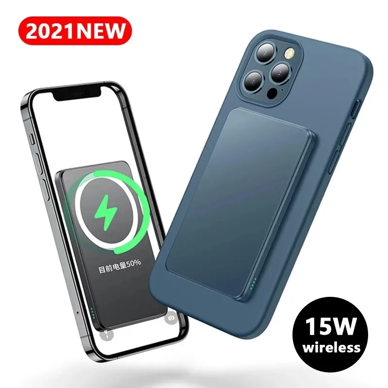 For apple magsafe charger portable Wireless powerbank thin slim External auxiliary battery For iphone12 Magnetic mini Power Bank