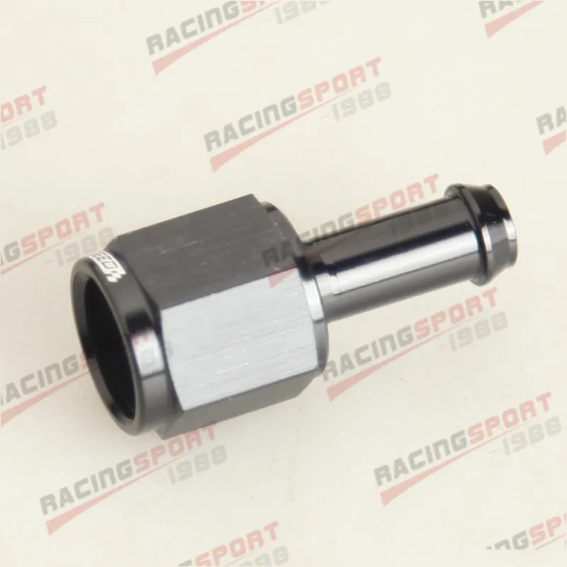 Straight 6AN AN6 AN-6 Female to 5/16" (8mm) Barb hose Adapter Fitting Black