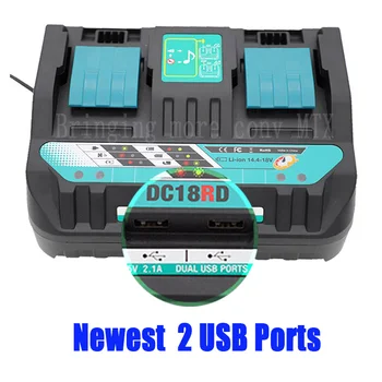 

Newest Double Li-ion Battery Charger 4A Charging Current for Makita 14.4V 18V BL1830 Bl1430 DC18RC DC18RA fast charging
