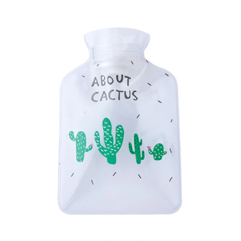 cactus Мультяшная мини ручная Теплая бутылка для воды милые прозрачные бутылки для горячей воды зимний портативный ручной подогреватель воды инжекционная сумка для хранения - Цвет: cactus