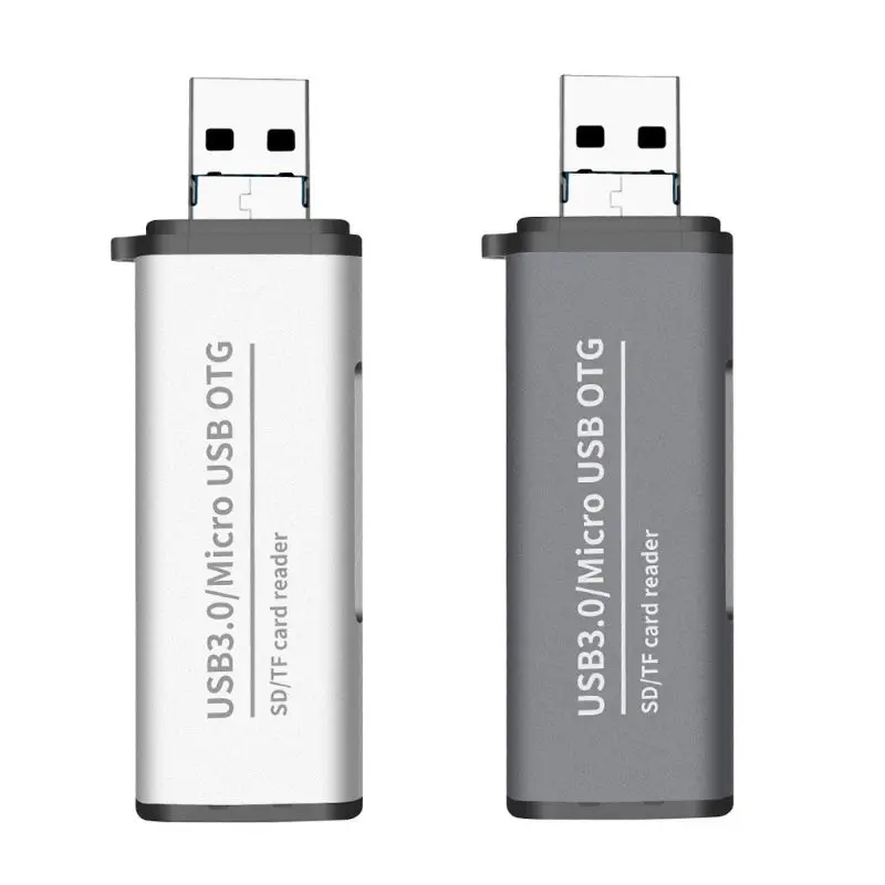 Металлический 2в1 USB3.0/Micro USB для SD/Micro SD карт памяти Micro USB OTG адаптер для MacBook samsung huawei Xiaomi ПК ноутбука