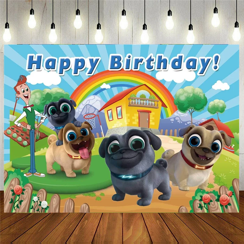 Puppy Dog Fondale Pals Paw Background Cartoon Dogs Photography Birthday Banner Per Boy Party Supplies