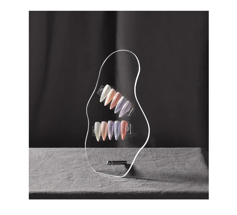 Acrylic Tabletop Acrylic Nail Art Display Irregular Board Transparent Nail Art Showing Holder, Acrylic Dust-proof Display Board