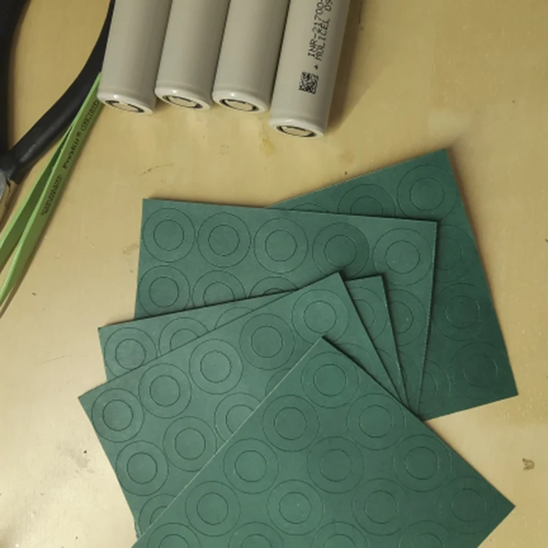 100pcs 18650 Li-ion Battery Insulation Gasket Barley Paper Lithium Pack Cell Glue Fish Electrode Insulated Pads Adhesive Hollow