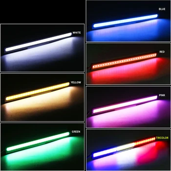 

6Pcs 12V Car Strip Light Waterproof White DRL LED Strip Lights Decorative Light Fog Lamp Car COB Lamps