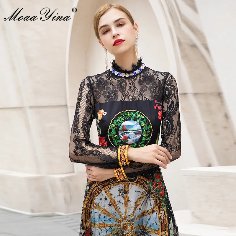 MoaaYina Fashion Designer dress Summer Women's