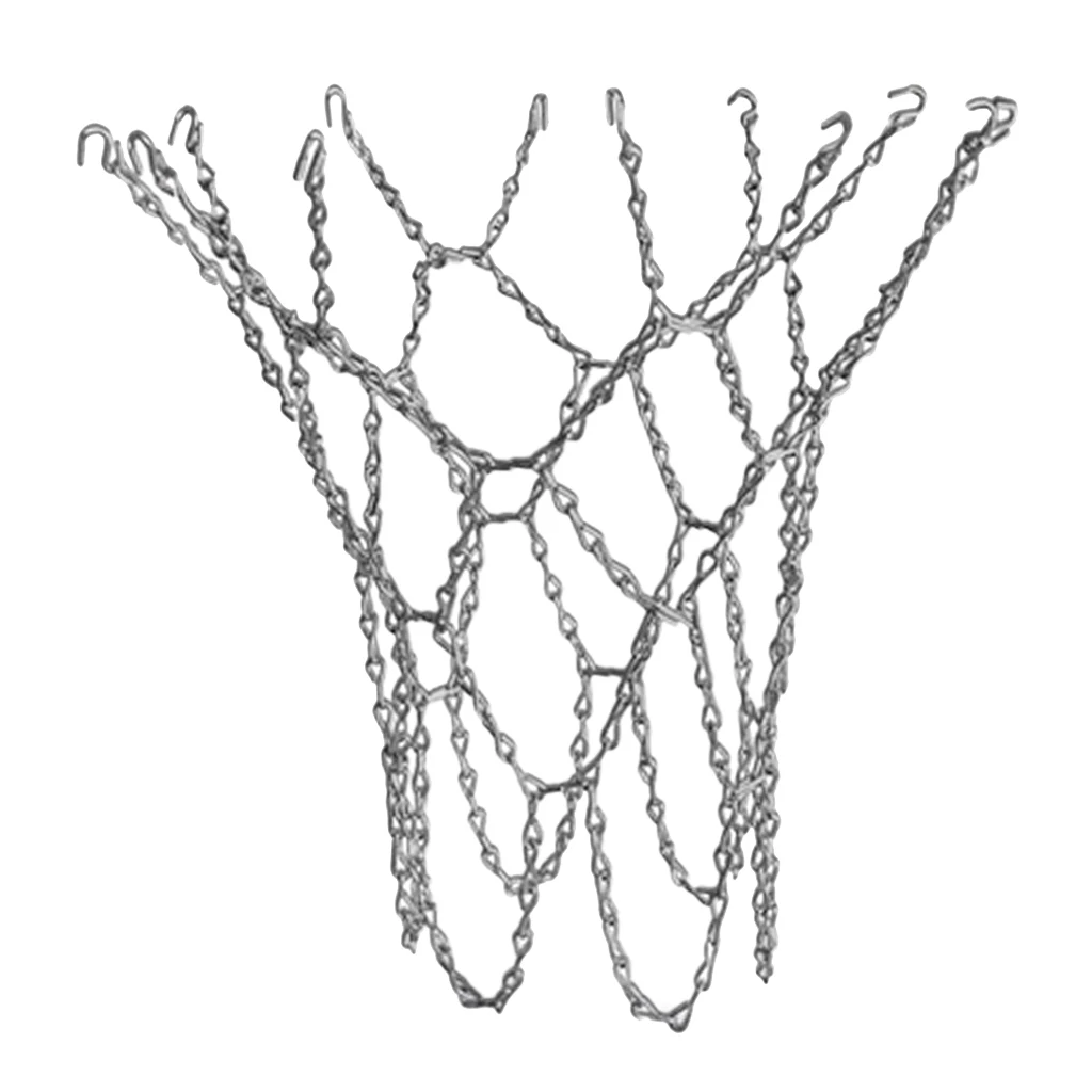 Metal Basketball Net Replacement All-Weather Heavy Duty Outdoor/Indoor 12-Loop Basketball Chain Nets Accessories