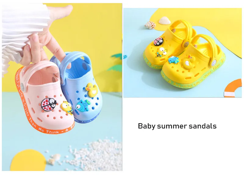 Summer Children Sandals Baby Garden Shoes Kids Boy Girls Cute Cartoon Animals Sandal Babies Slippers Toddler Breathable Shoe extra wide fit children's shoes