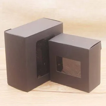 

20pcs window box pvc window high-quality window pvc storage gift 6 size can choose3 color white/black/kraft 300g paperboard and