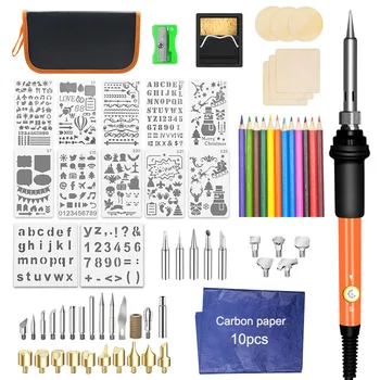 

Multifunction Wood Burning Kit 60W Pyrography Wood Burning Embossing Soldering Pen DIY Carving Pyrography Set Pyrography Tools