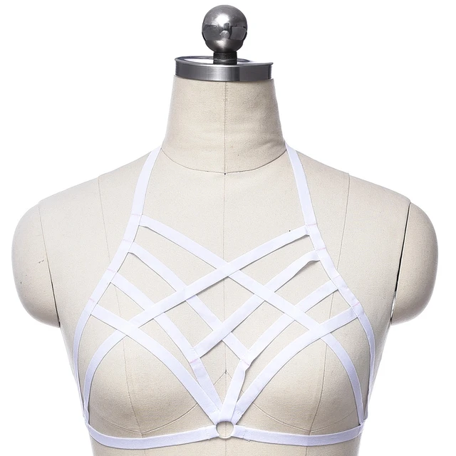 Bandage & Hollow Cage Bra, Lingerie Harness Crop Top For Adults - Women