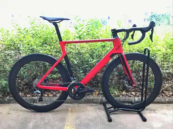 

2019 carbon road DISC bike complete bicycle carbon BICICLETTA bicycle with bike group R8000 R7000 carbon wheels