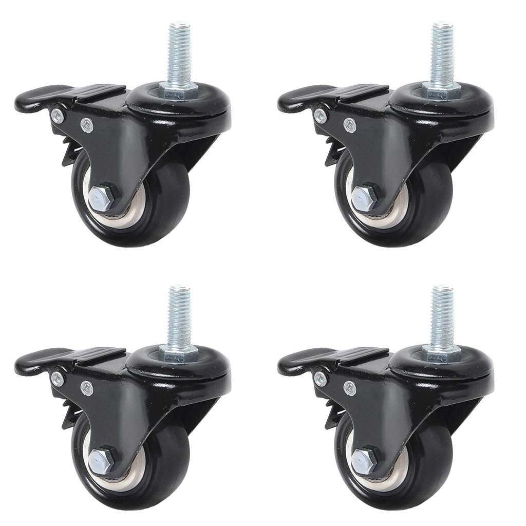 

4 Pack PU Rubber Swivel Casters with 360 Degree Each Wheel Capacity