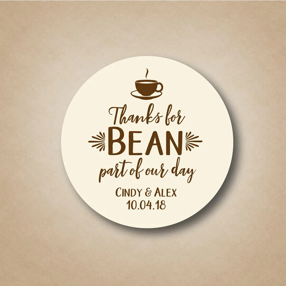 Personalisasi Terima Kasih untuk Kacang Di Sini Jelly Bean Mendukung Biji  Kopi Nikmat Stiker Label Toko Kecil Penjual Menggunakan Cepat Stiker