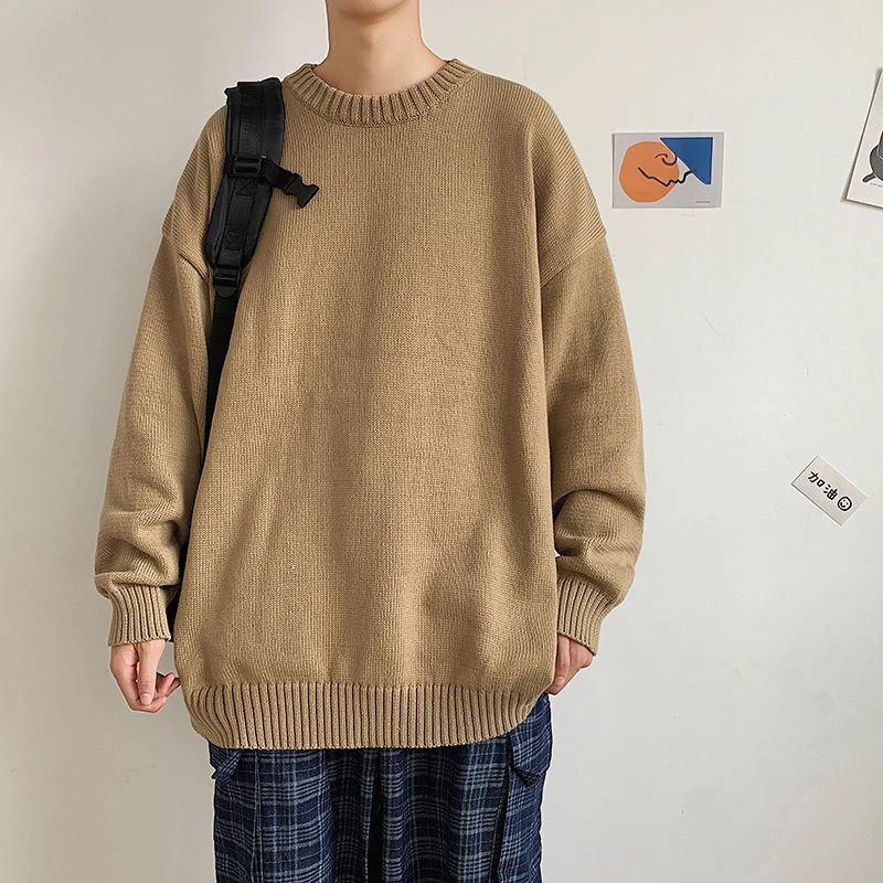 Casual Knitted Pullover Men Streetwear 