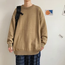 

Winter Sweater Men's Warm Fashion Solid Color Casual Knitted Pullover Men Streetwear Loose Knitting Sweaters Mens Clothes S-2XL