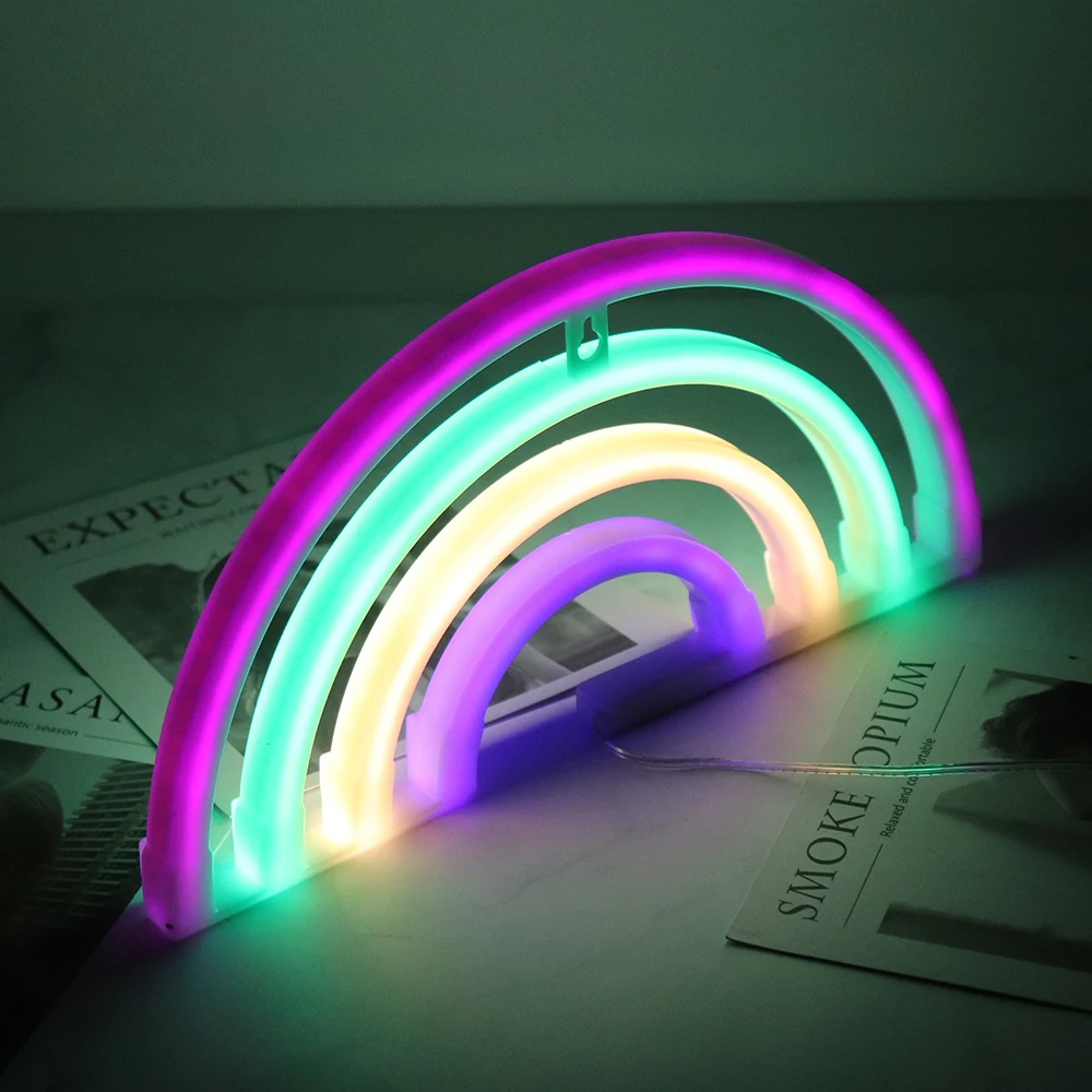 Креативная светодиодная неоновая вывеска Ночной светильник радуга любовь