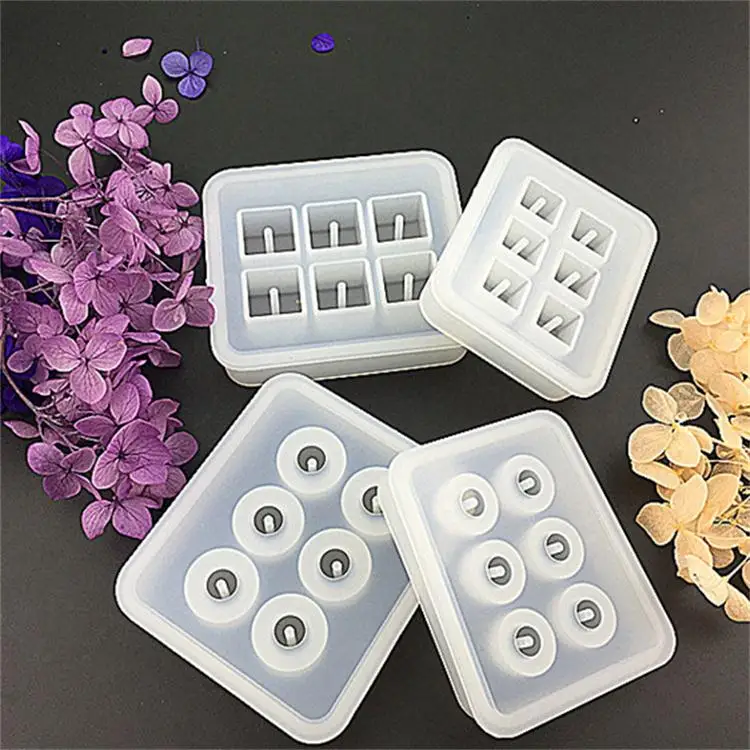 2PCS Silicone Mold for jewelry 12mm 16mm Cube ball beads with hole 6 compartment epoxy Resin Silicone Mould handmade Craft