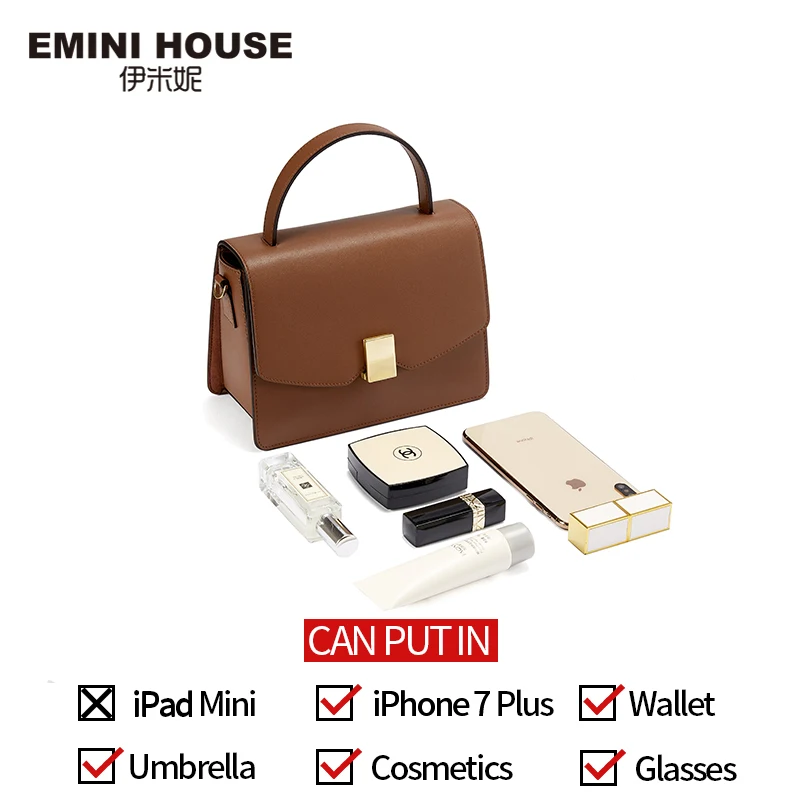 Koop EMINI HUIS Hangslot Handtas Luxe Handtassen Vrouwen Tassen Designer Split Lederen Crossbody Tassen Voor Vrouwen Schoudertas