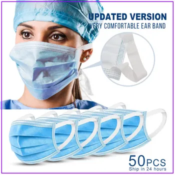 

10/50pcs Disposable Face Mask 3 Layer Anti Influenza Masks Anti Dust Dustproof Facial Protective Respirator Mouth Cover Mask kid