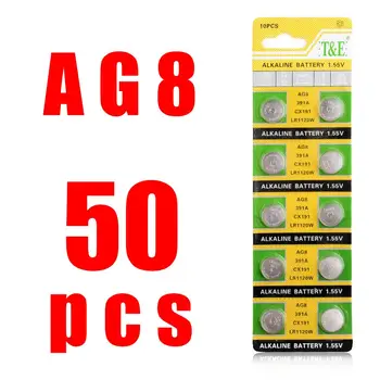 

AG8 391 SR1120W SR55 TR1120 Alkaline Coin Cell Button Batteries For Watch x 50 LR1120 191 V381 V391 AG8 Button Coin Cell