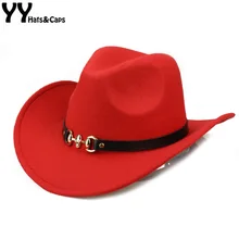 YY металлический череп ковбойские шапки мужские зимние с широкими полями шляпы Трилби 9 цветов осенние для верховой езды джазовые шляпы сомбреро Hombre FD19056