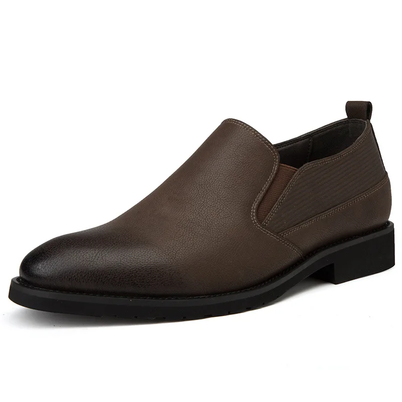 

Brogue Formal Shoes Men Dress Leather Shoes Men Flats Shoes Genuine Retro Pointed Toe Oxford Male Footwear Zapatos hombre