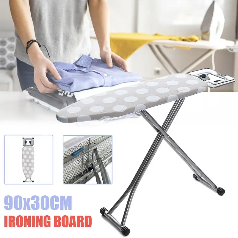 

90X30cm Ironing Board Foldable Adjustable Cotton Anti-scald Cover Iron Garment Holder Durable Reusable Thick Padded Machine