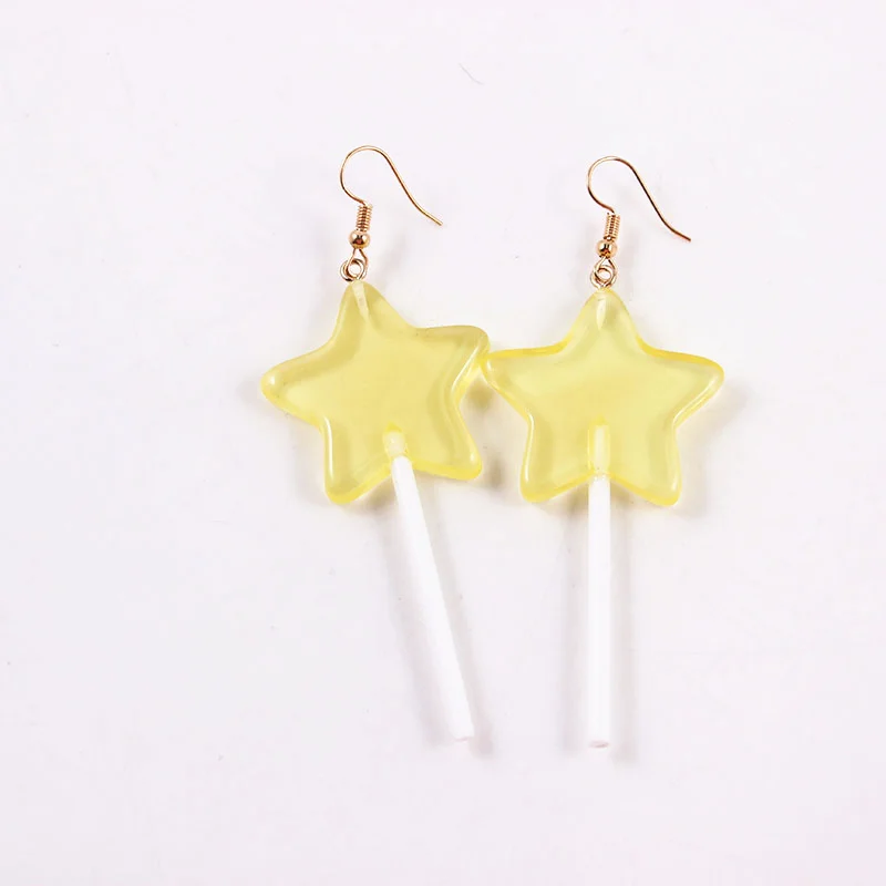 1 Pair Women Drop Earrings Multicolor Resin Lollipop Shape Crafts Candy Charms Fashion Jewelry for Girl | Украшения и аксессуары