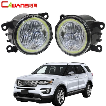 

Cawanerl 2 Pieces Car Styling Front LED Fog Light Angel Eye DRL Daytime Running Light 12V For Ford Explorer 2011 2012 2013 2014