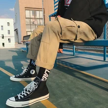 Весенний тренд, японская версия, школьные ветрозащитные брюки, мужские свободные повседневные сшитые три-ди мужские комбинезоны с большими карманами