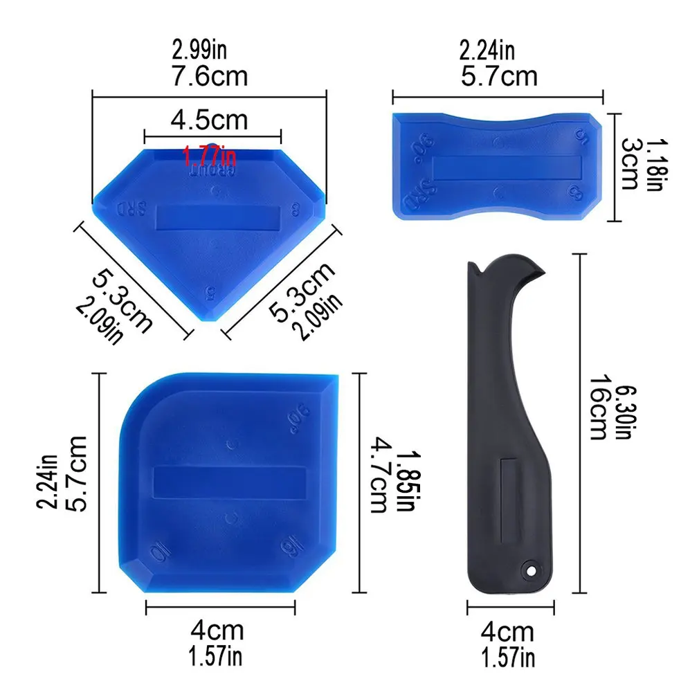 Beauty Sewing Tool 4 Piece Set Silicone Glass Glue Scraper Tile With Shovel
