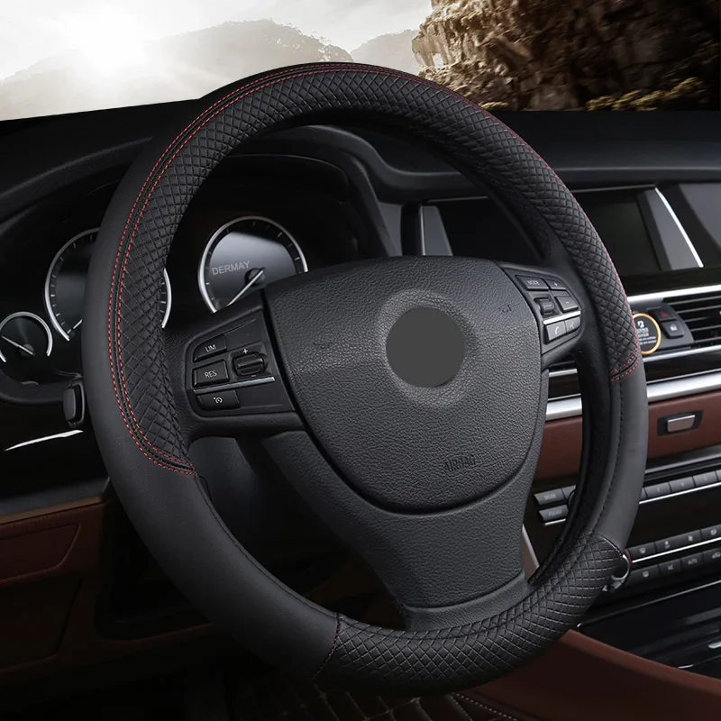 

Black Artificial Leather Car Steering Wheel Cover for Volkswagen Golf 5 Mk5 VW Passat B6 Jetta 5 Mk5 Tiguan 2007 - 2011