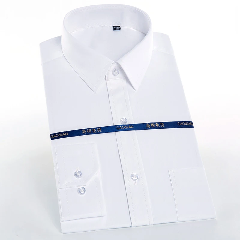 Men's Standard-Fit Long Sleeve Easy Care Shirt Single Pocket High-quality Formal Business Work Office Solid Basic Dress Shirts Men's Standard-Fit Long Sleeve Easy Care Shirt Single Pocket High-quality Formal Business Work Office Solid Basic Dress Shirts
