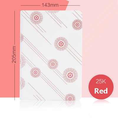 Жесткий чехол для ноутбука бумажный винтажный цветочный график годовая записная книжка еженедельник ежемесячный ежедневник бумага для органайзера ноутбук А6 повесток дня - Цвет: 25k  Red