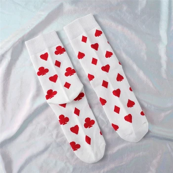

10pairs Poker Cards pattern Personalized Anime Fashion Funny Novelty Cartoon Men's Socks Comfortable Happy Colorful Cotton Socks