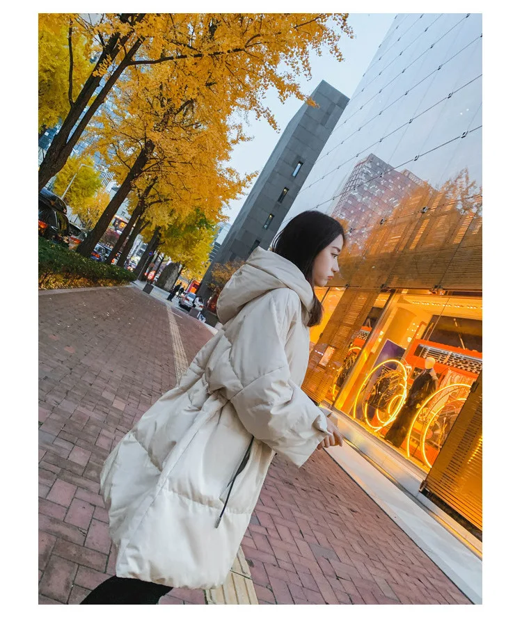 Dongdaemun, хлопковое пальто с капюшоном, женское, средней длины, зима, стиль, корейский стиль, свободное, для студентов, хлопковое пальто, хлопок-pa