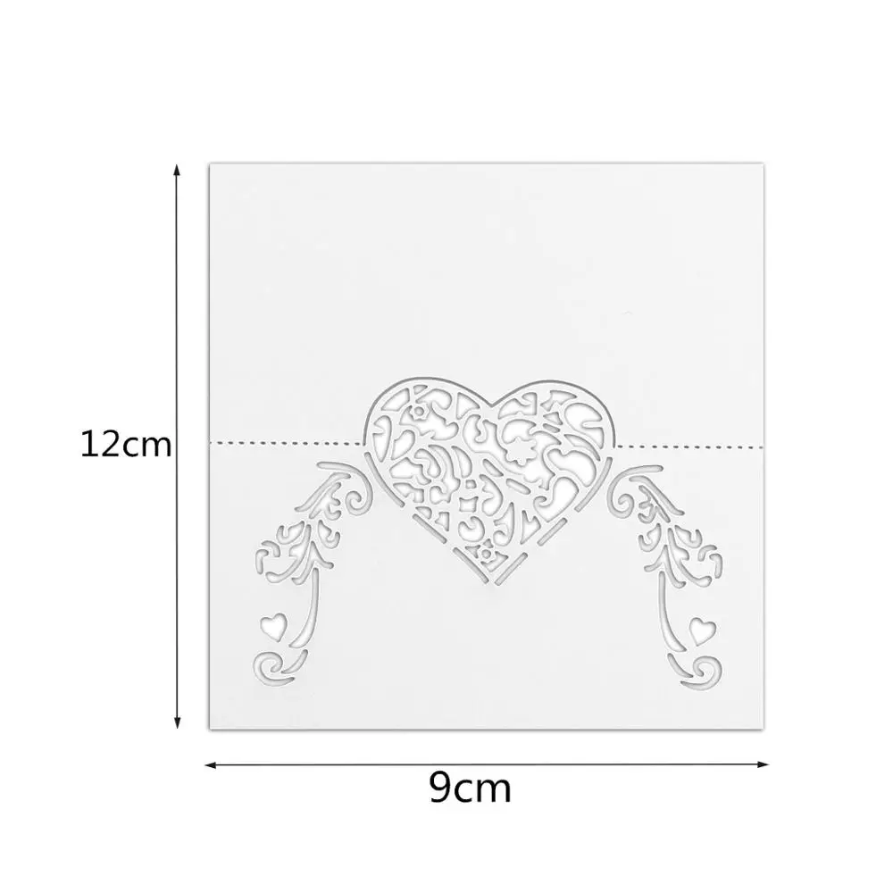 10/50/100 шт лазерная резка сердце Форма посадочные карточки Свадебные визитные карточки для Свадебная вечеринка Украшение стола Свадебный декор