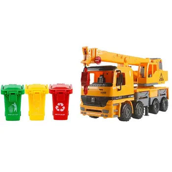 

Toy Vehicles Garbage Truck's Trash Cans with Friction Powered Crane Truck Vehicle Toy Construction Toy