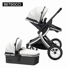 

BETSOCCI baby stroller folding portable trolley two way stroller 2 in 1 High landscape four wheel trolley