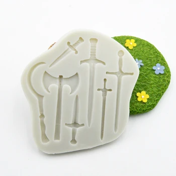 

Sword knife axe shape fondant cake decoration silicone mold cake decoration chocolate sugarcraft mold
