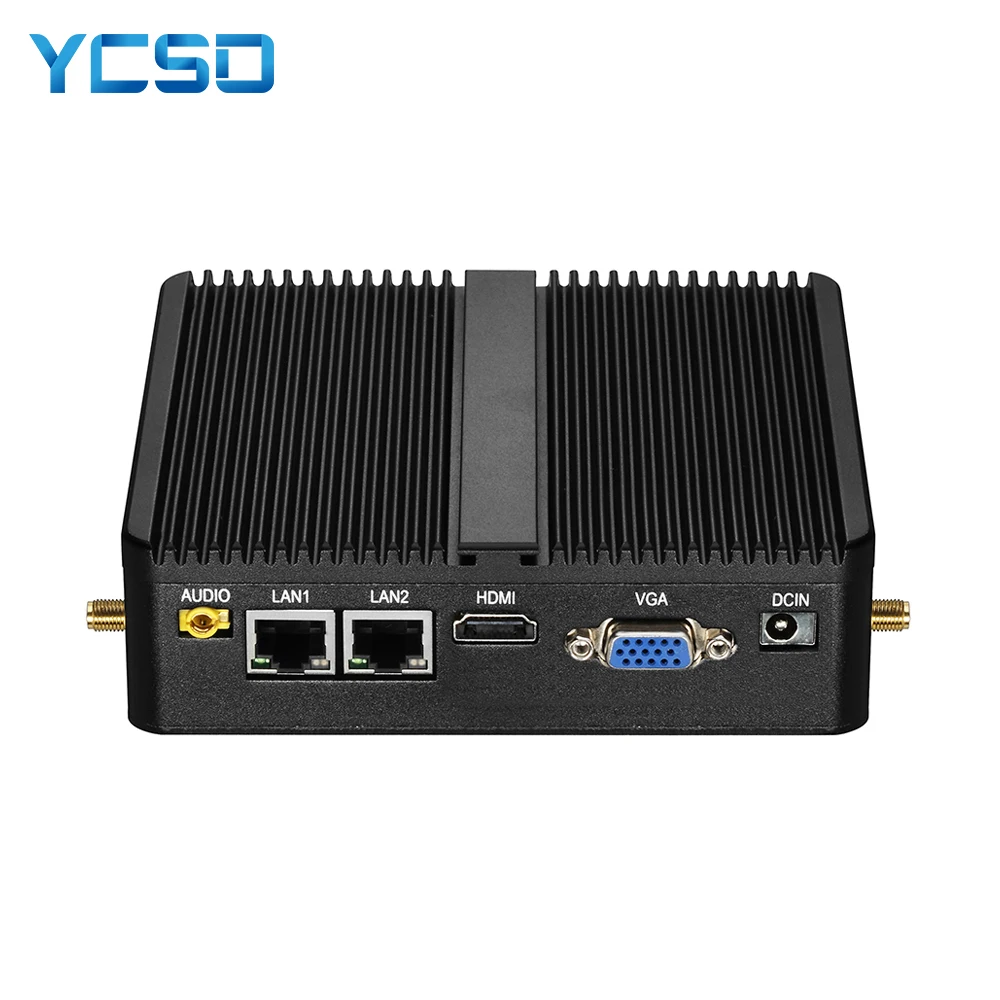 YCSD Mini PC Windows 10 Intel Celeron N4100 2955U 2*Gigabit Ethernet 2*RS232 4*USB Linux Fanless Industrial Micro Computer Core