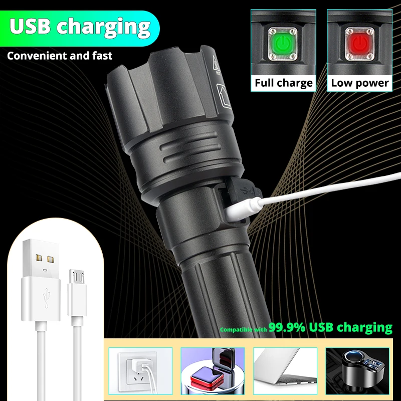 Новейшая модель 2021 XHP90 xhp90.2 xhp70.2 Мощный USB светодиодный фонарик Фонарь ручной