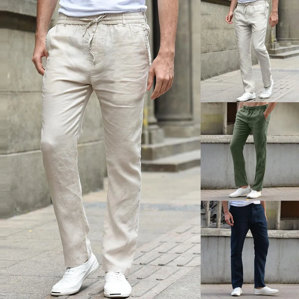 

New Casual Men's Cotton Slim Pants Men Pure Color Overalls Casual Pants Pocket Sport Work Casual Trouser Moletom Masculino GH50