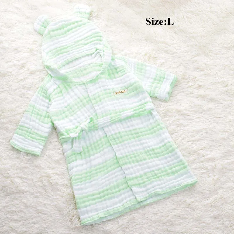 green L S/M/L, однотонное цветное банное полотенце из хлопчатобумажной пряжи, пижамы с капюшоном для детей, банное полотенце для младенцев - Цвет: green L