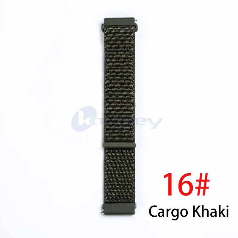 Cargo Khaki 22 мм 20 мм нейлоновый ремешок для Xiaomi Huami Amazfit Bip Pace Stratos 2/2s ремешок на запястье нейлоновая петля ремешок на липучке аксессуары для умных часов - Цвет: Cargo Khaki
