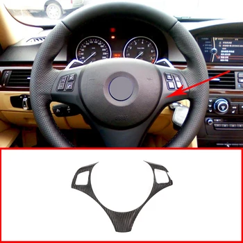 

Real Carbon Fiber Car Steering Wheel Button Decoration Frame Trim For BMW E90 3 Series 2005-2012 For BMW E87 1 Series 2004-2011