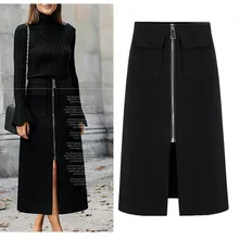 KLV/Большие размеры Для женщин юбка faldas mujer moda חצאיות однотонные Цвет Высокая талия длиной макси Тонкий облегающий застежка-молния Сексуальная юбка