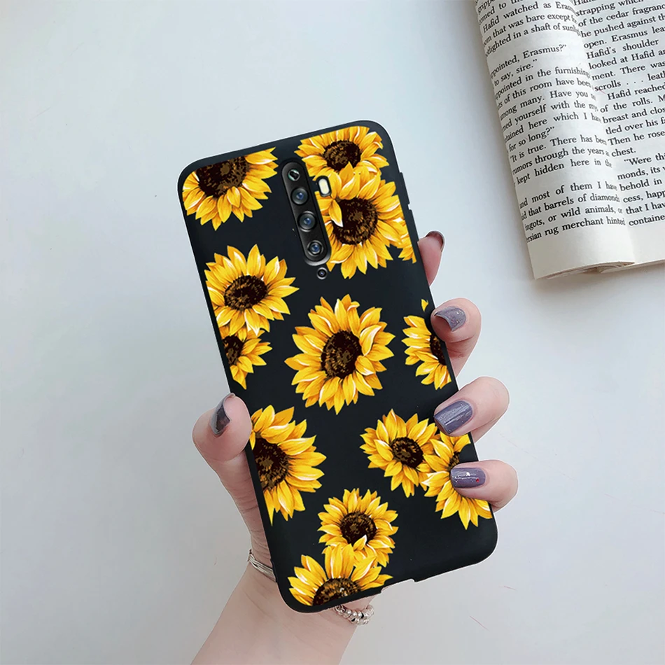 For Oppo Reno2 Reno2F Reno2Z Case Sunflower Cute Love Heart Silicone Cover Case For Oppo Reno 2Z 2F 2 F Z Phone Case TPU Bumper oppo mobile cover